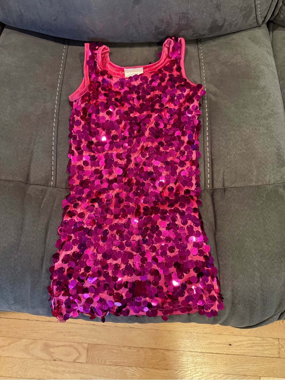 Girls Pink Sequin Tank Dress